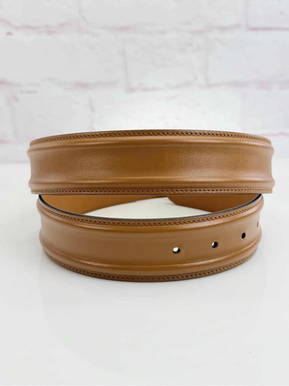 Authentic Men's Gucci Cognac Memorable G Buckle Leather Belt 709951 95/38